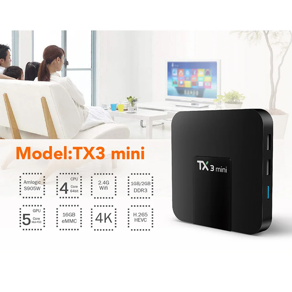 ТВ приставка 4K TX3 mini Amlogic S905W четырехъядерный WiFi медиаплеер Android 8 0 16 Гб Поддержка