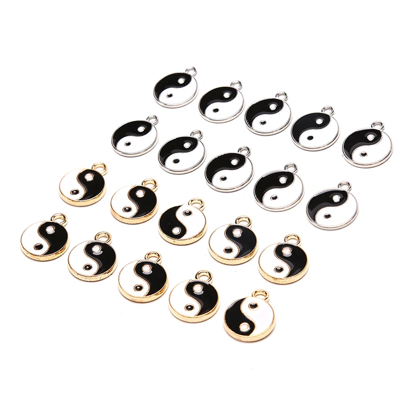 

10pcs Enamel Kung Fu Tai Chi Charms Pendants for Necklaces Earrings DIY Making Yin Yang Charms Handmade Jewelry Findings