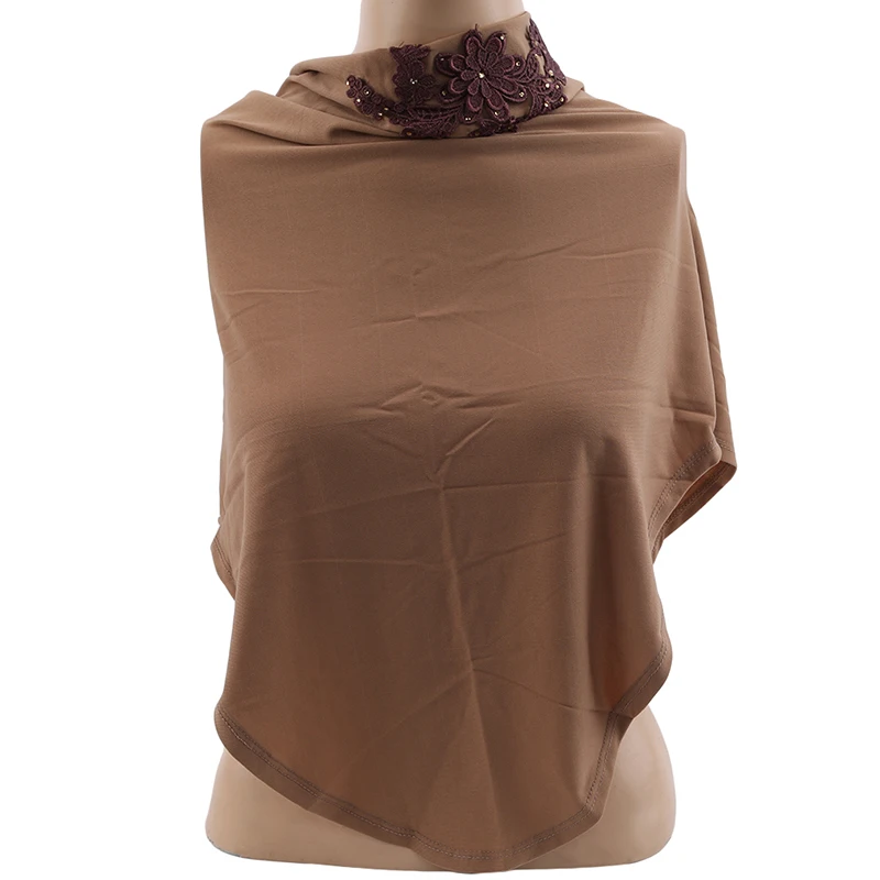 2020 Модный женский мусульманский головной платок однотонный льняной цветочный