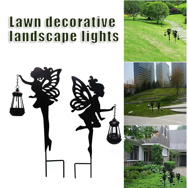 

Solar Fairy Garden Light Metal Elf Silhouette Stake IP44 Waterproof LED Lamp Ground Plug Outdoor Decor for Lawn A1