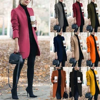 womens overcoat woolen trench coat ladies winter collar parka long jackets uk