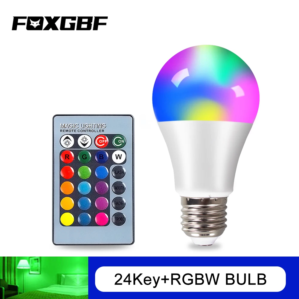 

Светодиодная лампа FOXGBF E27, RGB, 4 Вт, 10 Вт, 15 Вт, 110 В, 220 В