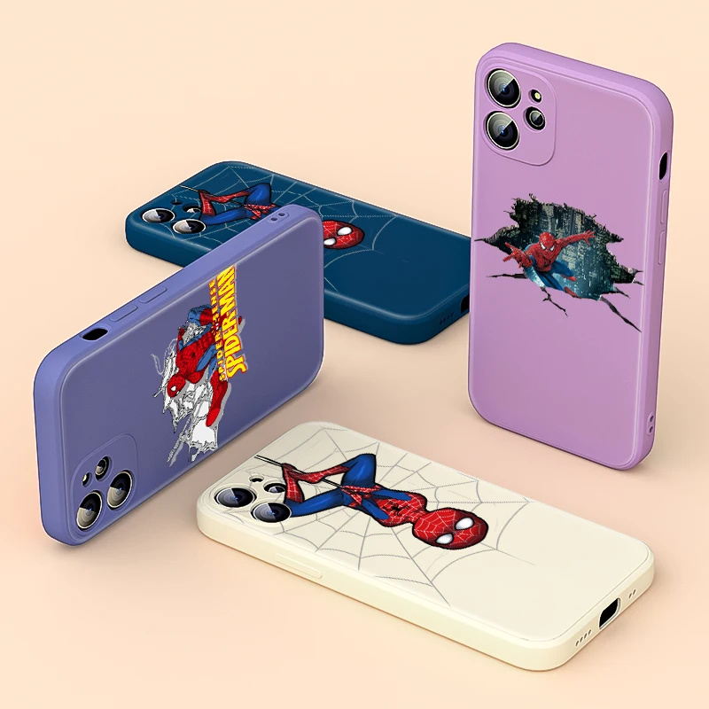 

Liquid Silicone Soft Cover Avenger Marvel Superhero For Apple iPhone 13 12 mini 11 8 7 6 XS XR SE 2020 Pro Max Plus Phone Case