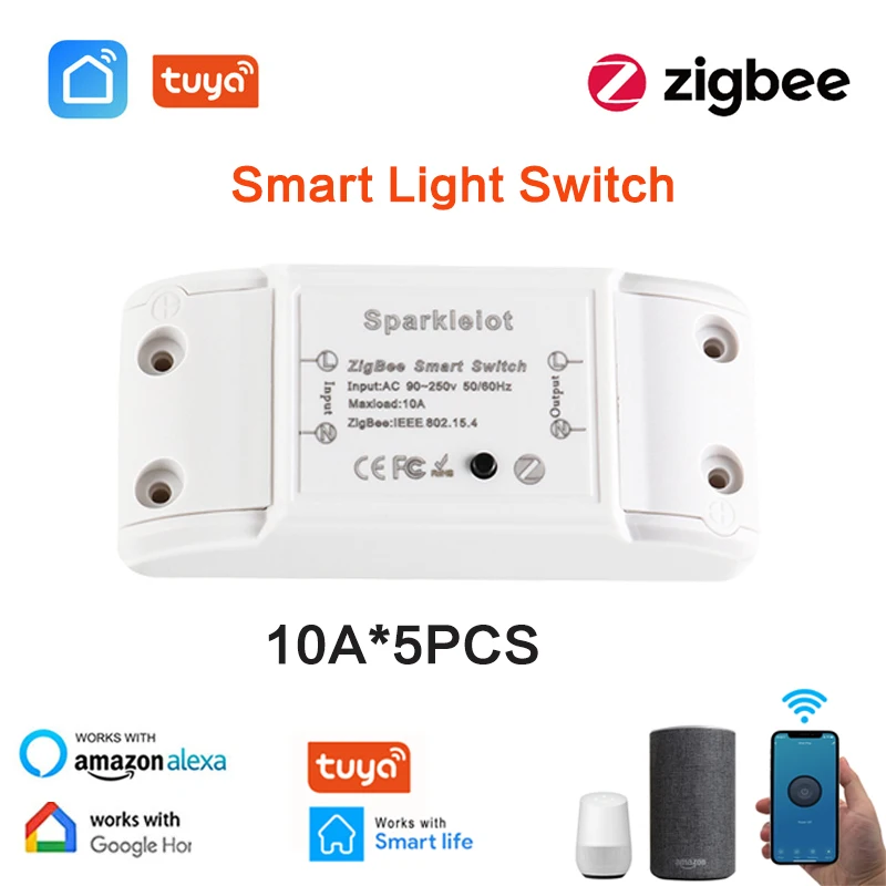 

Tuya DIY ZigBee Smart Light Switch Universal Breaker Timer Smart Life APP Wireless Remote Control Works with Alexa Google Home