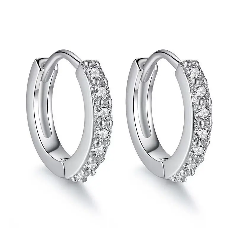 Женские круглые серьги кольца из 100% стерлингового серебра 925 пробы с