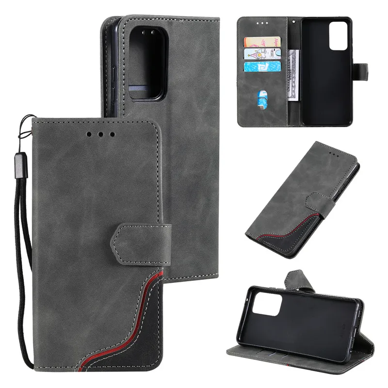 

Luxury Contrast Color Leather Flip Case For Samsung Galaxy A52 5G Coque For Galaxy A52 4G Protection Phone Cases Wallet Cover