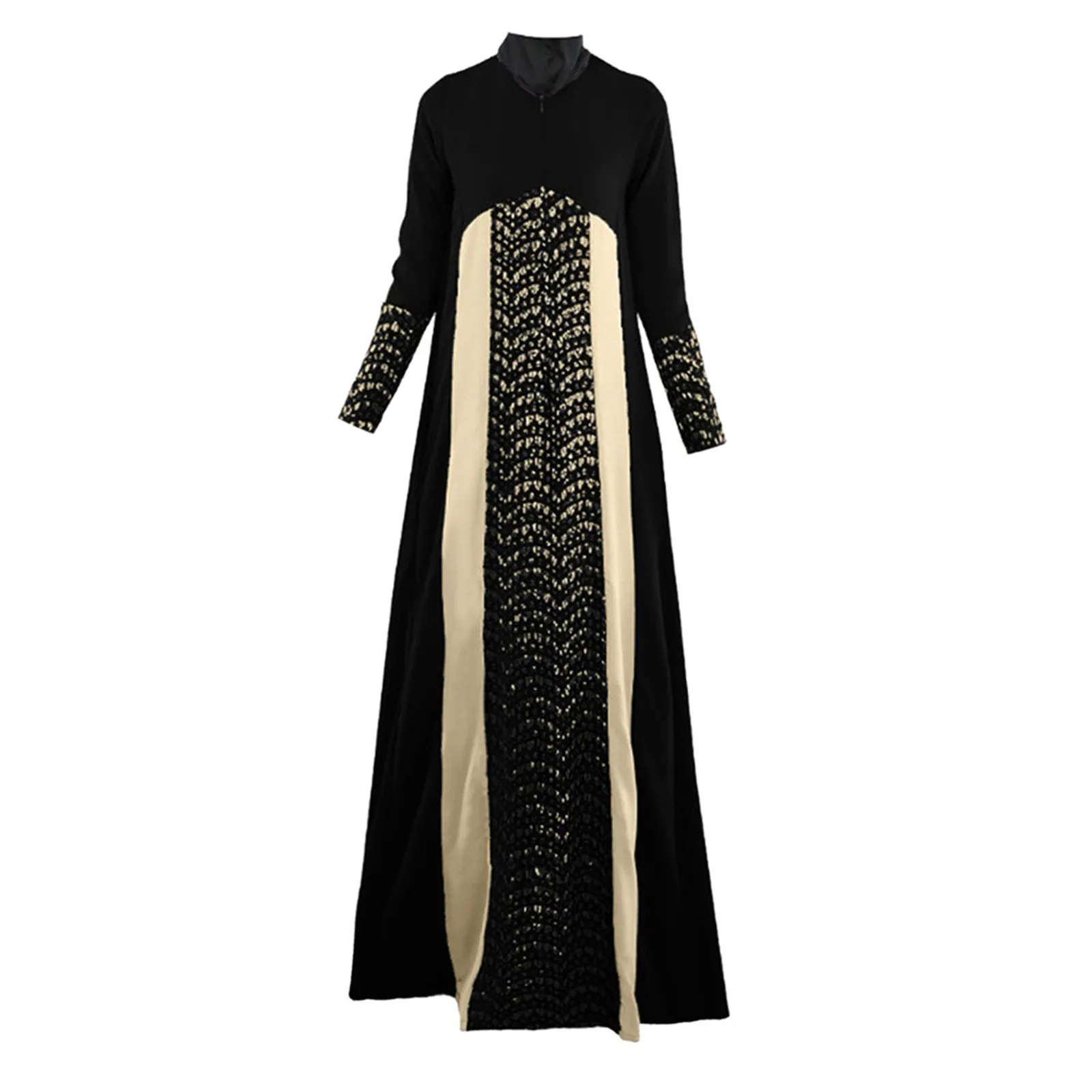 

Female Islam Abaya Kaftan Muslim For Women Long Maxi Dress Dubai Ethnic Patchwork Gown Islam Abaya Kaftan Muslim