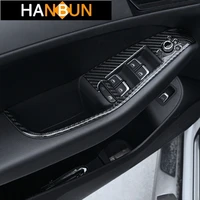 carbon fiber car styling for audi q5 2012 18 door armrest window glass lifter buttons panel decorative frame cover trim stickers