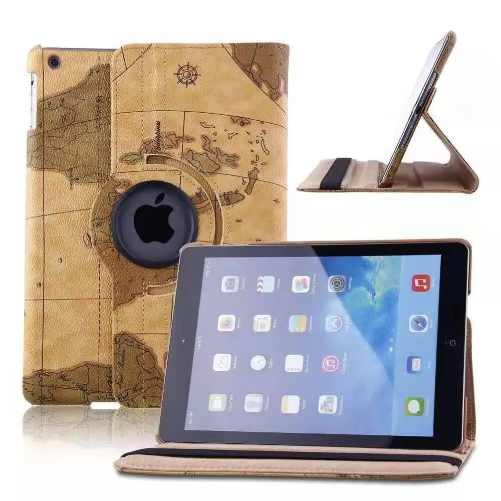 Вращающийся чехол для iPad 2018 9 7 дюймов планшет air 2 защитный apple ipad 6 Карта мира|Чехлы