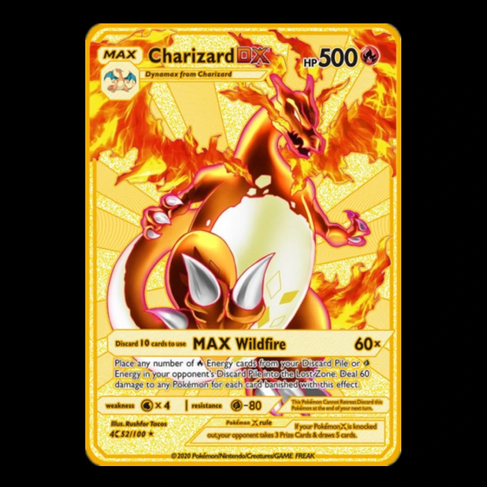 

Cartes Pokemon En Metal, Carte V, PIKACHU, Charizard, golden, Collection, Gift, set для детей, новая коллекция 2021