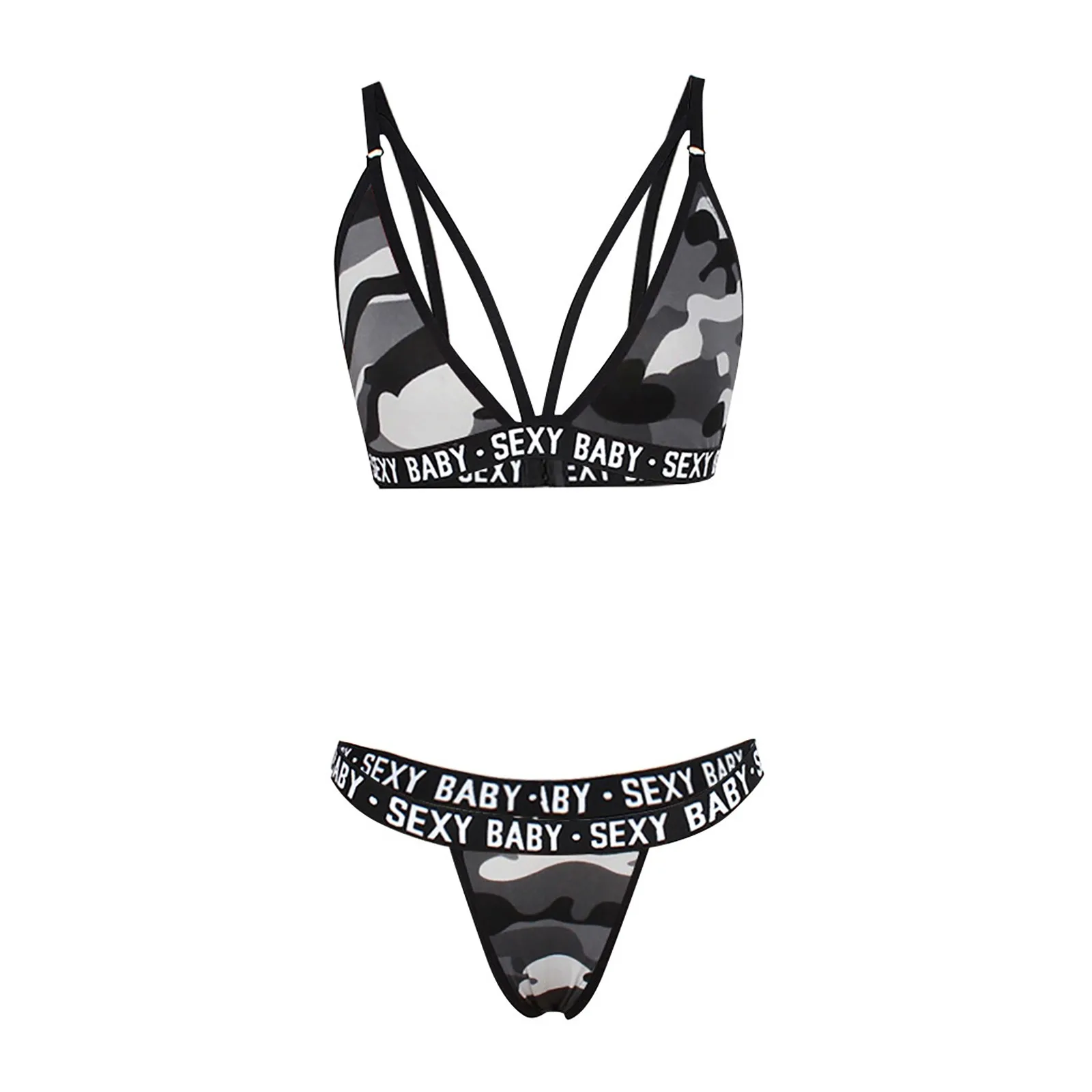 

Ladies Letter Print Lingerie Underpants G-string Camouflage Gauze Underwear New Sexy Bikini 2021 Summer Beach Wear Swimming