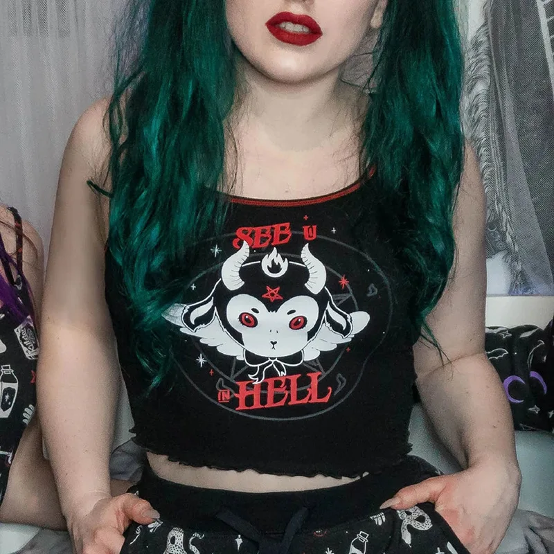 

Sexy Crop Top Streetwear Punk Tshirt Gothic Black Hip Pop Tshirts Bodycon Hollow Out T-shirt With Chain Patchwork Casual Top Tee