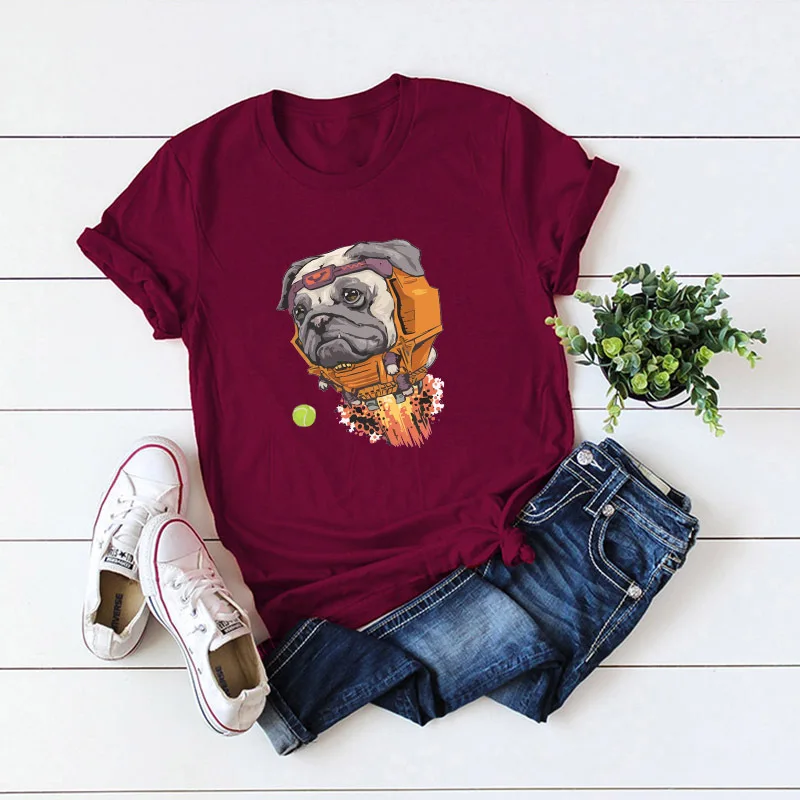 Goth Забавные футболки для женщин с собакой Camisetas Manga Larga Mujer Harajuku рубашка мужчин