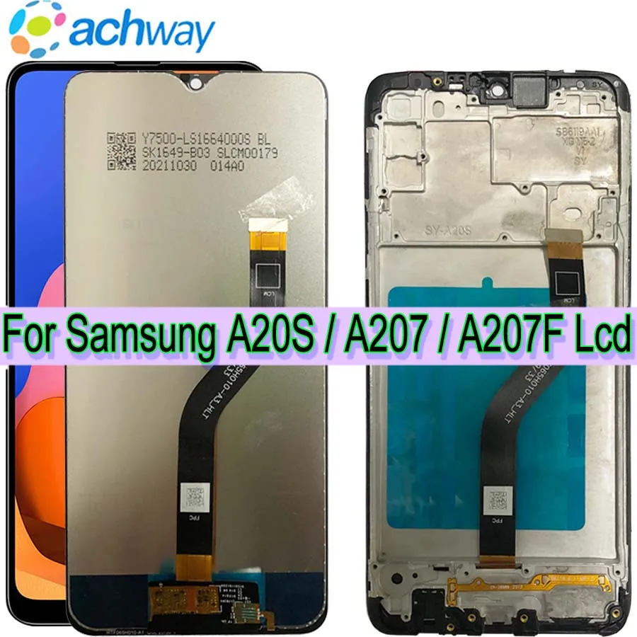 

ЖК-дисплей для Samsung Galaxy A20S диагональю 6,5 дюйма, Φ, ЖК-дисплей с цифровым преобразователем в сборе для ЖК-экрана Samsung A20S