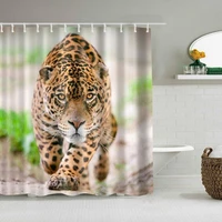 shower curtain leopard cheetah wild animal personalized decor bathroom curtain 72x78 inch