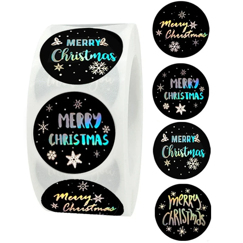 

500pcs Bronzing Merry Christmas Stickers Sealing Sticker DIY Gifts Posted Package Label Sealing Stickers Decoration Stationery