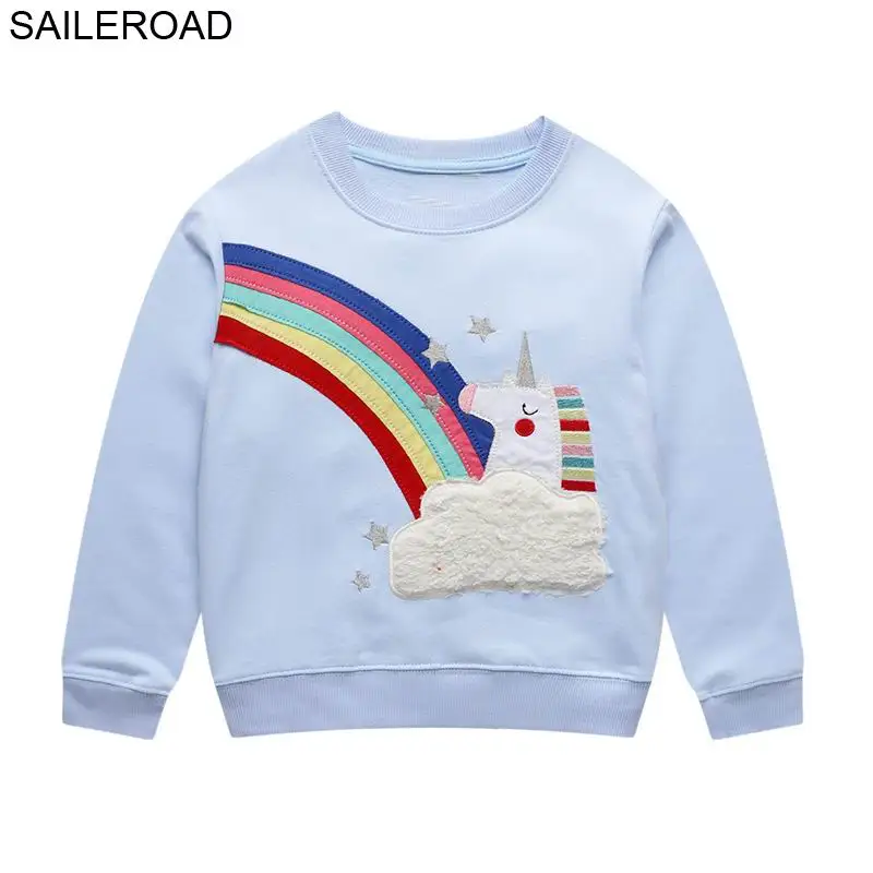 SAILEROAD от 2 до 7 лет Мультфильм Единорог Дети Толстовка Костюм Весна Осень детская