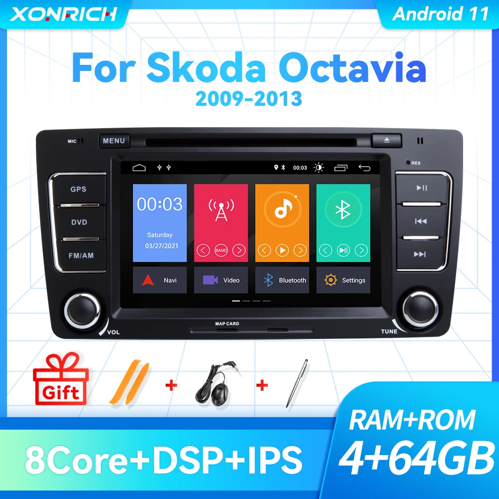 DSP Android 11 автомобильный DVD мультимедийный плеер для Skoda Octavia 2 3 A 5 A5 Yeti 2009 20102011 2012 2013