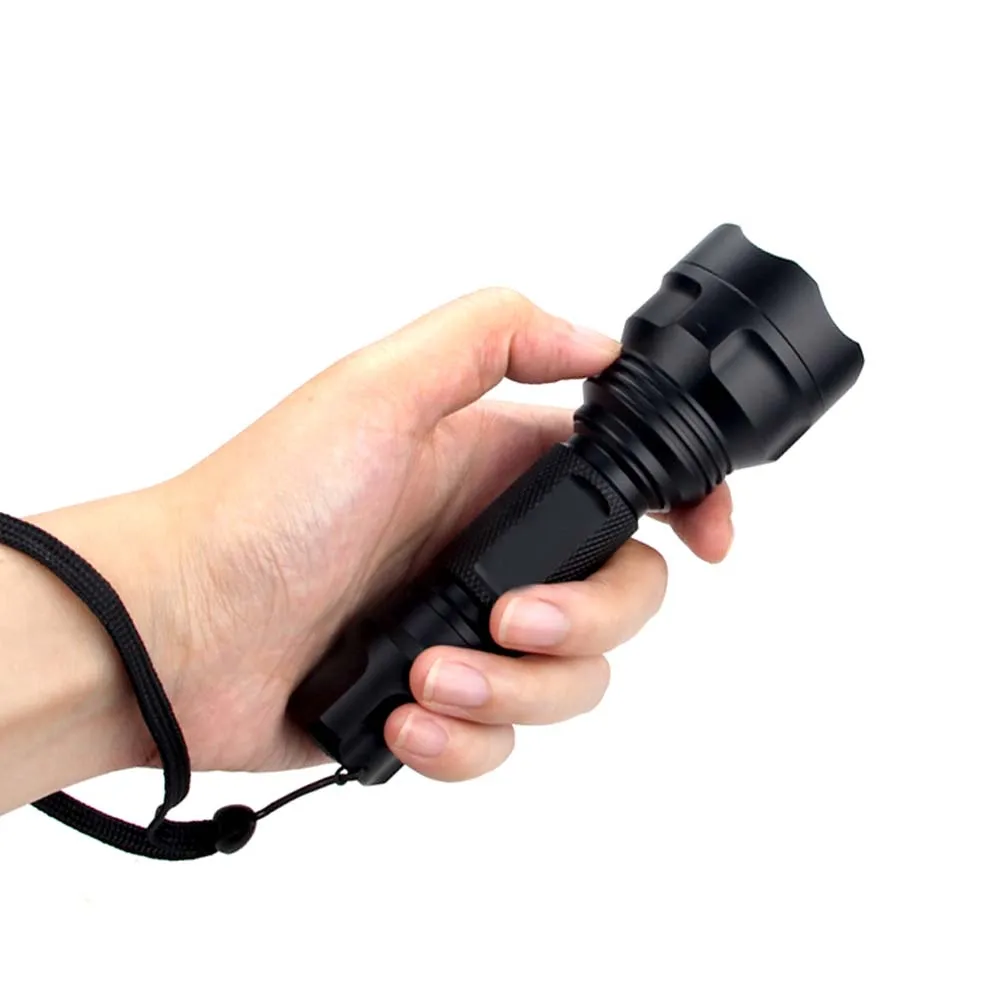 C8 CREE XM-T6 светодиодный 1 Режим Портативный Тактический супер яркий фонарик с батареей 18650 подходит для езды на велосипеде, кемпинга, туризма и охоты
