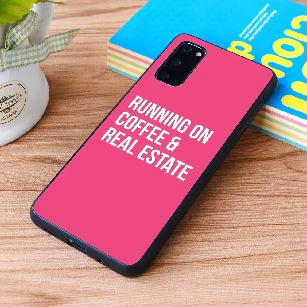 Мягкий чехол из ТПУ для Samsung Galaxy Running on Coffee и Real Estate женщин | Мобильные телефоны