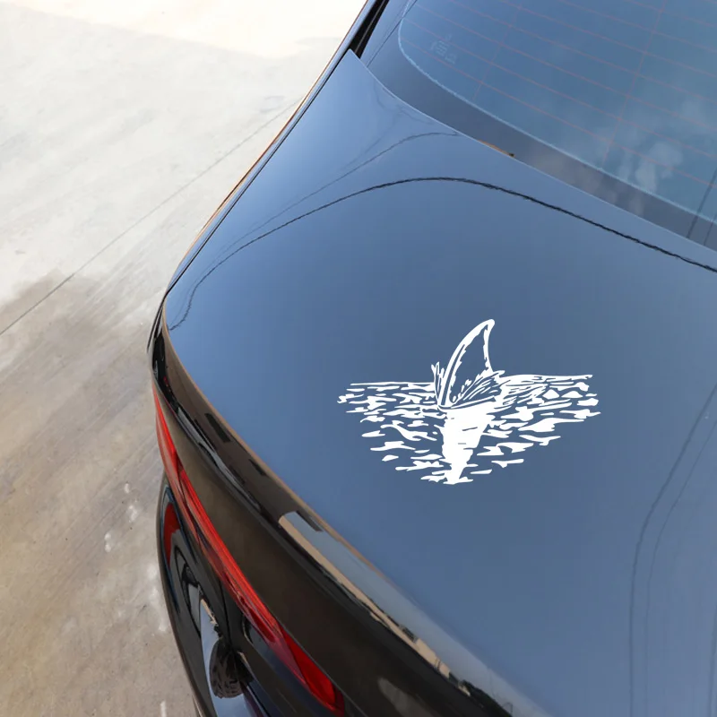 YJZT 11CM*17.8CM Car Side Door Window Decoration Shark Sticker Vinyl Decal Black/Silver C30-0103 | Автомобили и мотоциклы