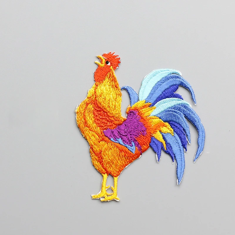 1 Piece Embroidery Hen Cock Rooster Patches for Clothes Chicken Animal Hole Repair Decoration Iron On | Дом и сад