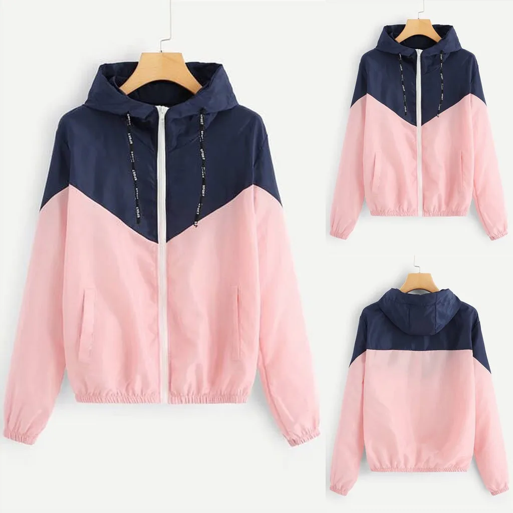 Пальто Женская толстовка худи толстовки спортивные с длинным рукавом лоскутные