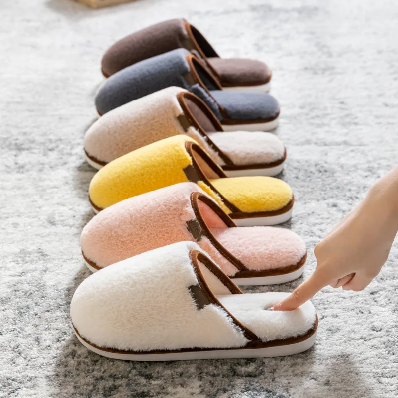 

Women's Home Shoes Winter Warm Slippers Cotton Home Shoes Comfortable Soft Plush Comfortable Memory Foam House Slippers