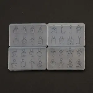 4 шт. A-Z буквы английского алфавита литейная форма для кулона комплект первоначального сушенный цветочный чистая форма УФ-отверждаемая эпоксидная смола силиконовые формы ювелирных изделий Ремесла