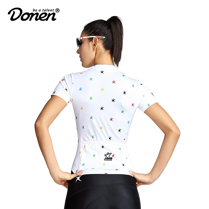 Велосипедная майка DONEN милая дышащая Спортивная кофта с коротким рукавом принтом