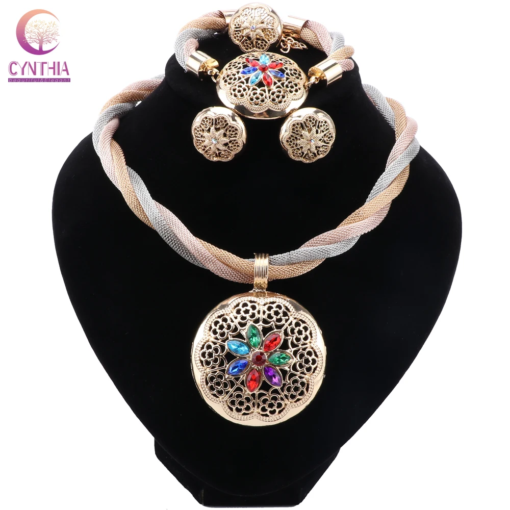 Ювелирные изделия CYNTHIA в африканском стиле ожерелье с красочными кристаллами