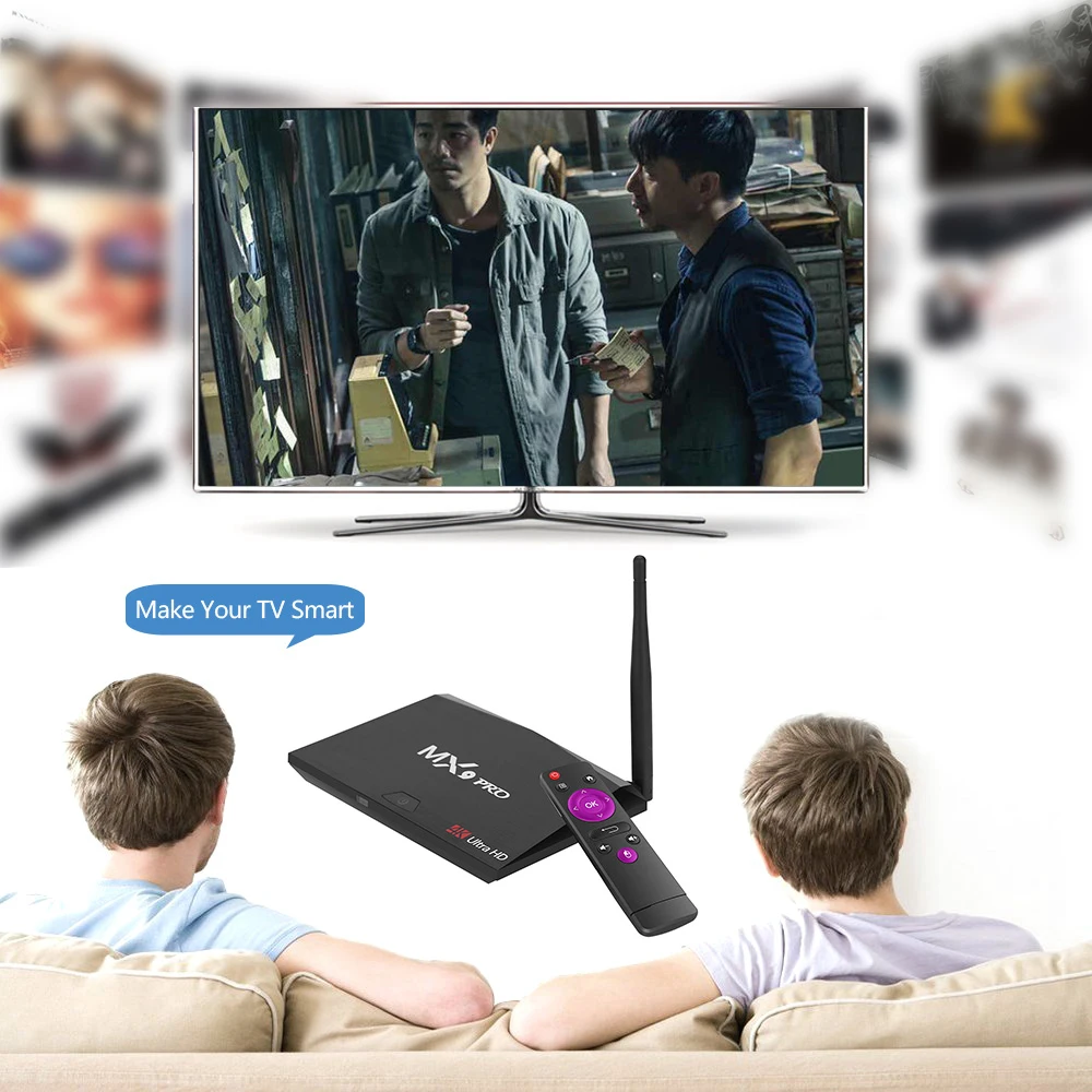 MX9 Pro ТВ приставка Android 8,1 ТВ приставка RK3328 четырехъядерный 64 бит 4G 32G H.265 UHD 4K VP9 HDR 3D Мини ПК 2,4G 5G WiFi Bluetooth 4,1
