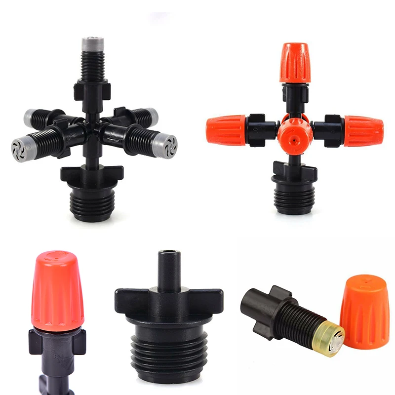 

1Pc New 5 Heads Garden Sprinkler Irrigation Mist Fog 5-head Nozzle Spray 1/2 " Mounting Adapter
