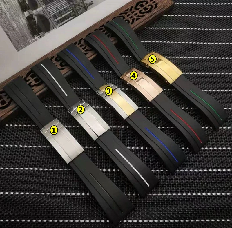 Ремешок силиконовый для часов Daytona Submariner GMT OYSTERFLEX качественный браслет наручных 20