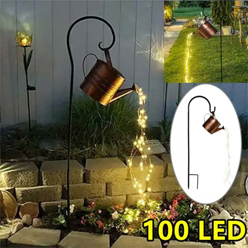 

LED Star Shower Lamp Garden Art Light Watering Can Lights Solar Waterfall Lights Outdoor Garden Decor Yard Romantic Atmosphere