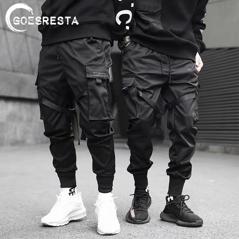 Brand Black Hip Hop Cargo Pants Men Casual Streetwear Fashion Cotton Joggers Sweatpants Harem Trousers Harajuku Tide Clothing