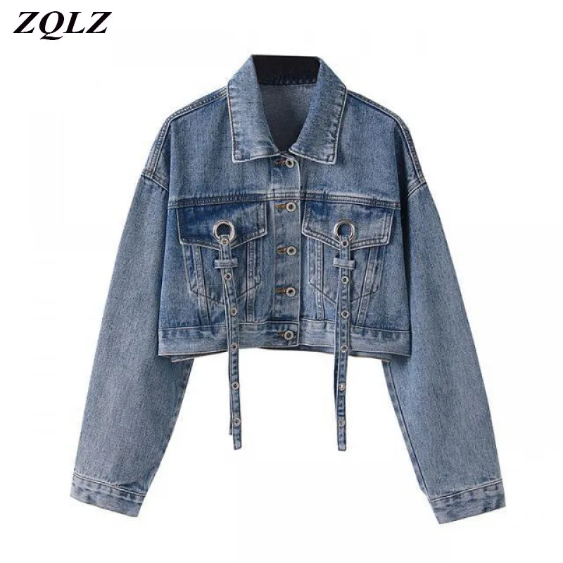 ZQLZ Vintage Jeans Jacket Women 2020 New Loose Short Jean Coats Female Streetwear Casual Washing Autumn Denim Mujer | Женская одежда