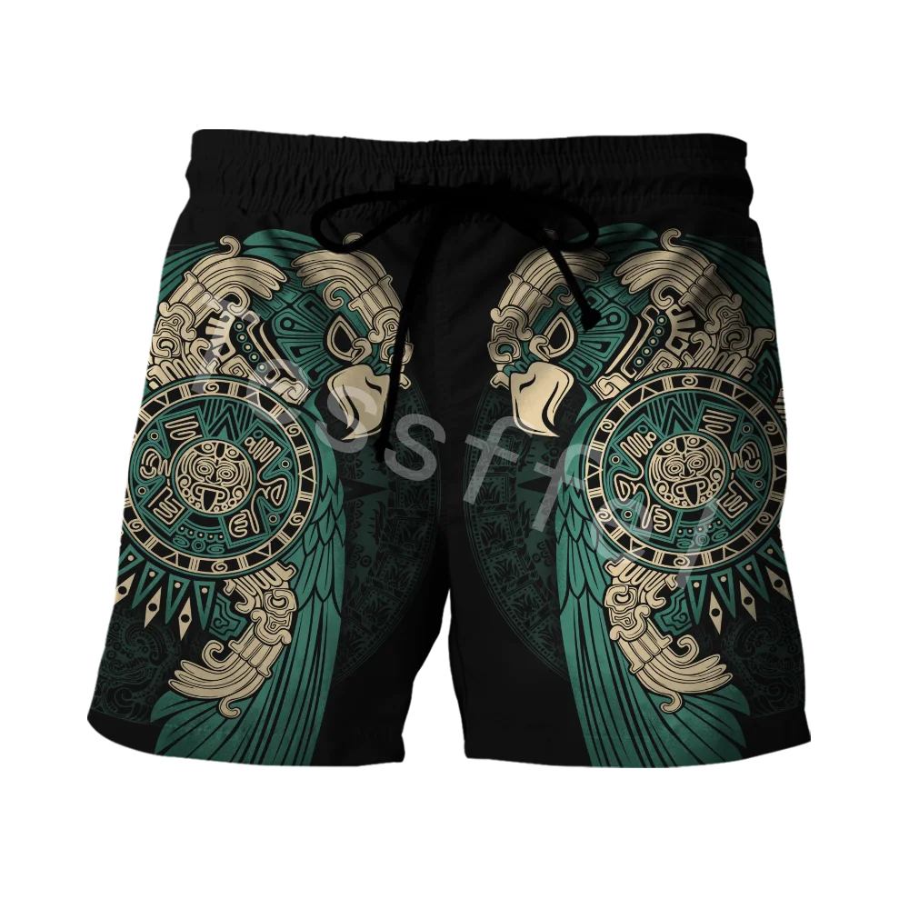 

Tessffel Amazing Aztec Warrior Men's Shorts Summer Casual Shorts Harajuku 3D All Over Printed Loose Beach Comfortable Style-A38