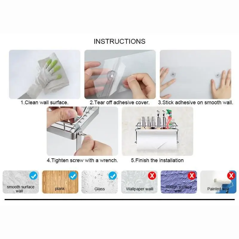 Самоклеющийся держатель для полотенец из нержавеющей стали кухни Настенная