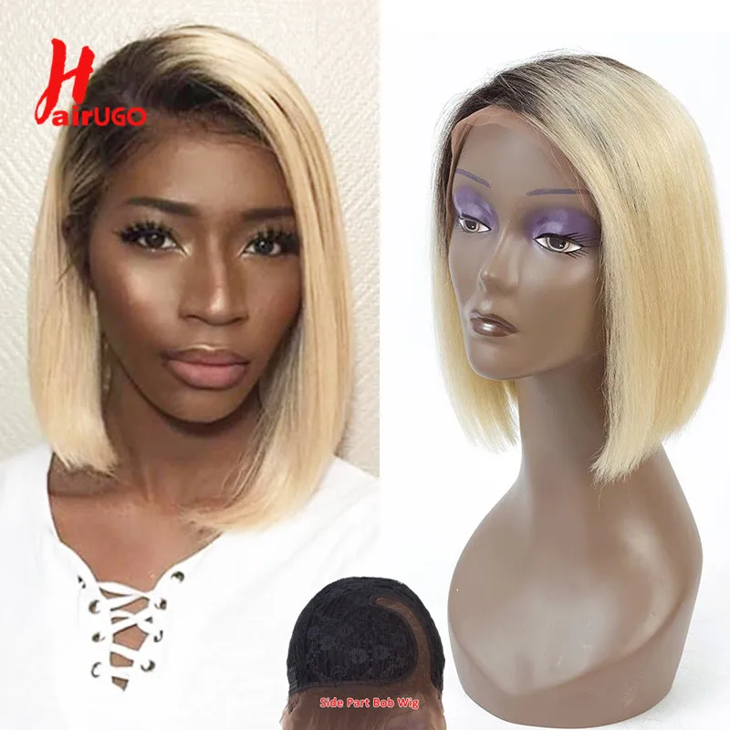 Парик HairUGo T1B 613 с эффектом омбре светлый боковой частью парик из человеческих