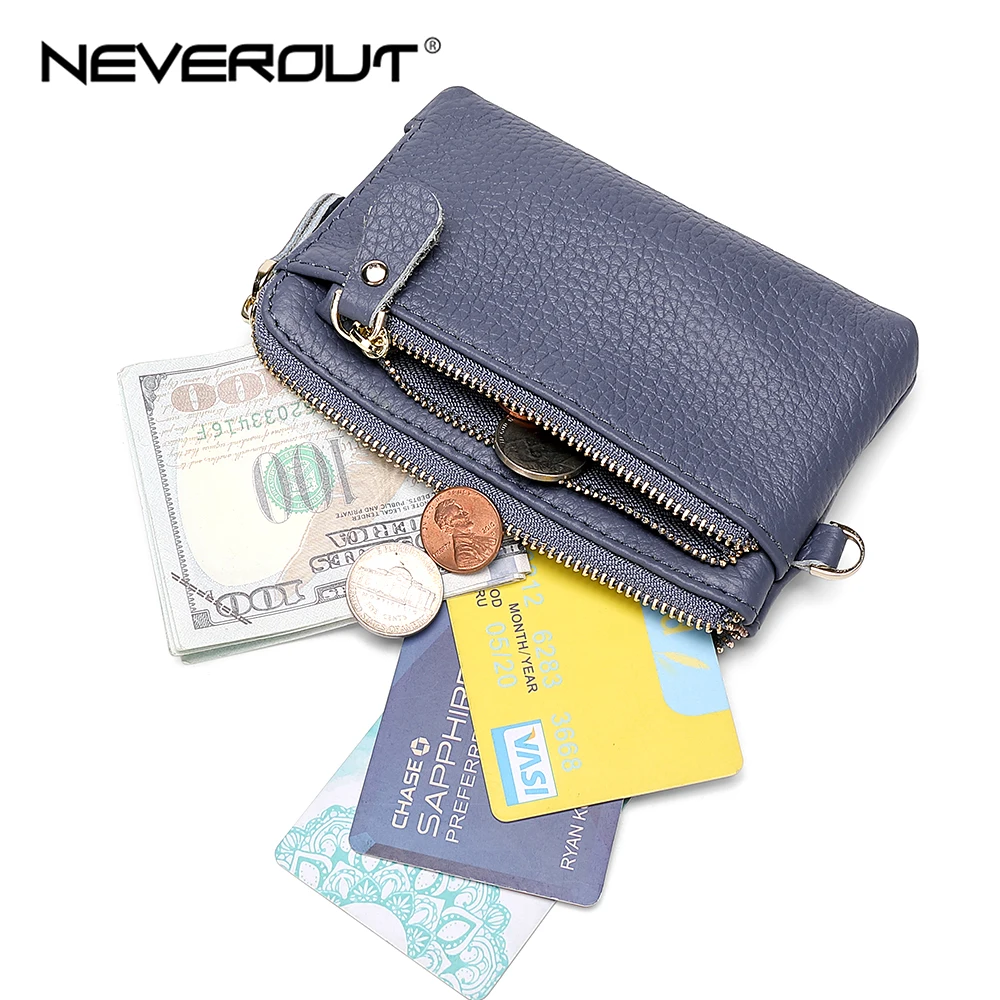 NEVEROUT натуральная кожа портмоне на молнии Держатель для карт ручной работы из