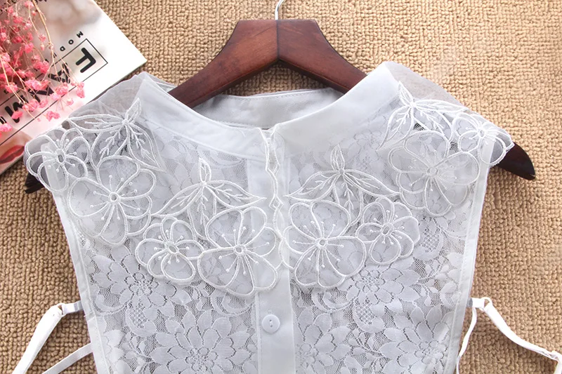 Linbaiway корейский женский ажурный цветочный кружевной воротник дамский съемный