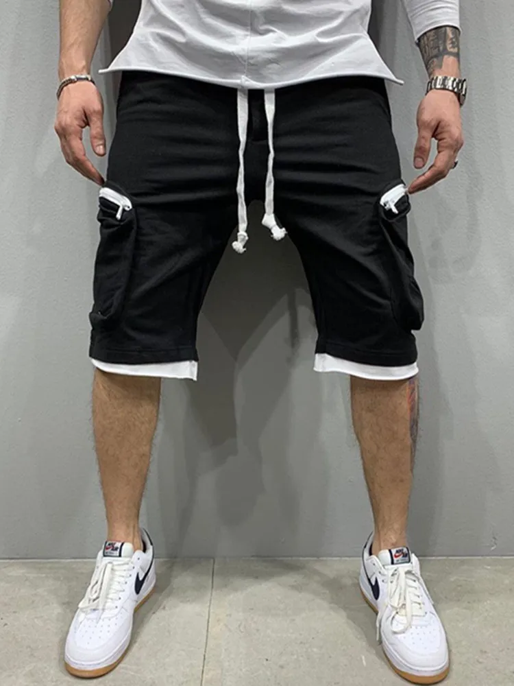 

Summer New Men's Zipper Pocket Shorts Breathe Casual 5 Points Cargo Pants Male Hip Hop Fashion Casual Short Pants Track Pants