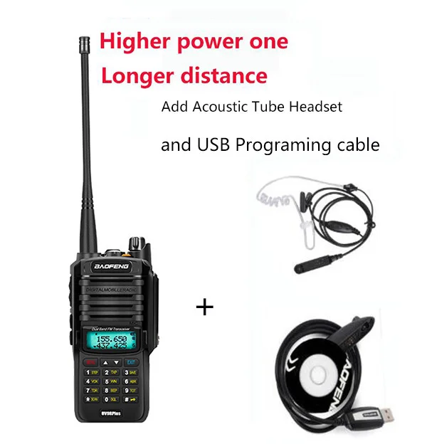 headset cable Обновление uv9r Baofeng UV-9R plus 50 км портативная рация 10 Вт 4800 мАч двухстороннее радио vhf uhf ham Радио большой диапазон CB радиостанция - Цвет: headset cable