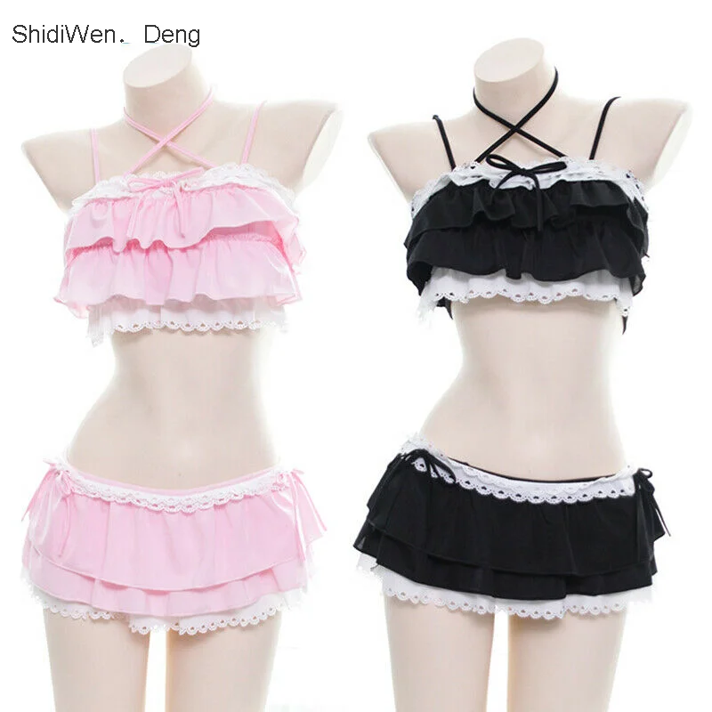 Милые кавайные сексуальные японские бикини Лолита маленькая девочка купальник с