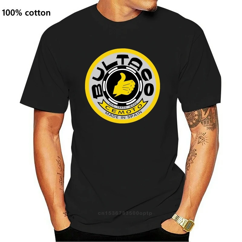 

New Funny Men t shirt white t-shirt tshirts Black tee Bultaco Sherpa Metralla Spain Moto Mens T-shirt Cotton Tee Clothing