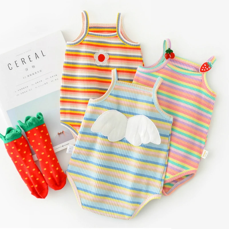 

Комбинезон детский, на бретелях, разноцветный, в полоску
