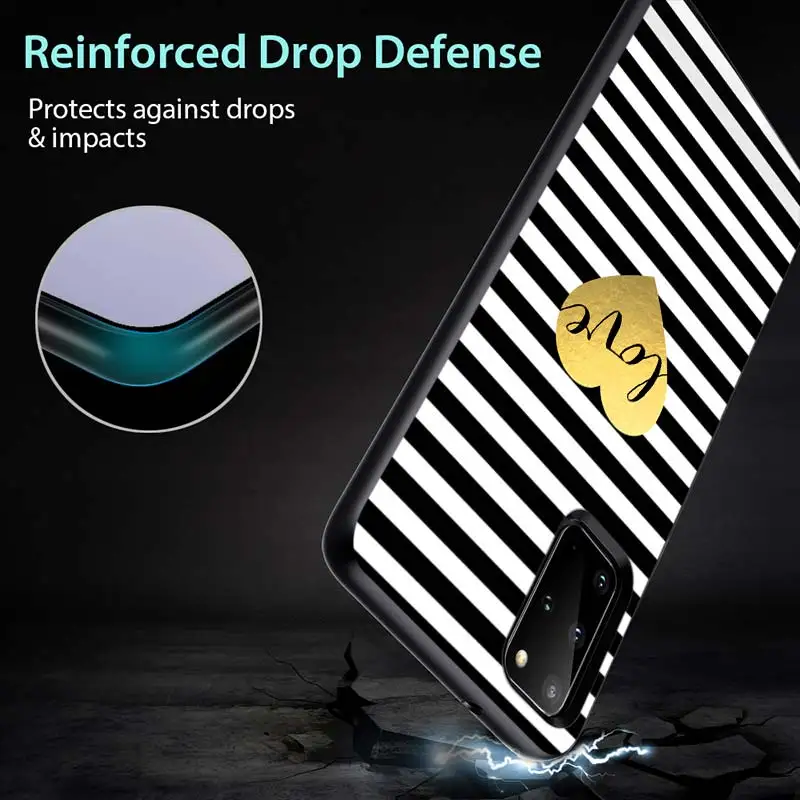 

Black white Stripe for Samsung S20 FE Ultra Plus A91 A81 A71 A51 A41 A31 A21S A11 A72 A52 A42 A32 A12 A02S Phone Case
