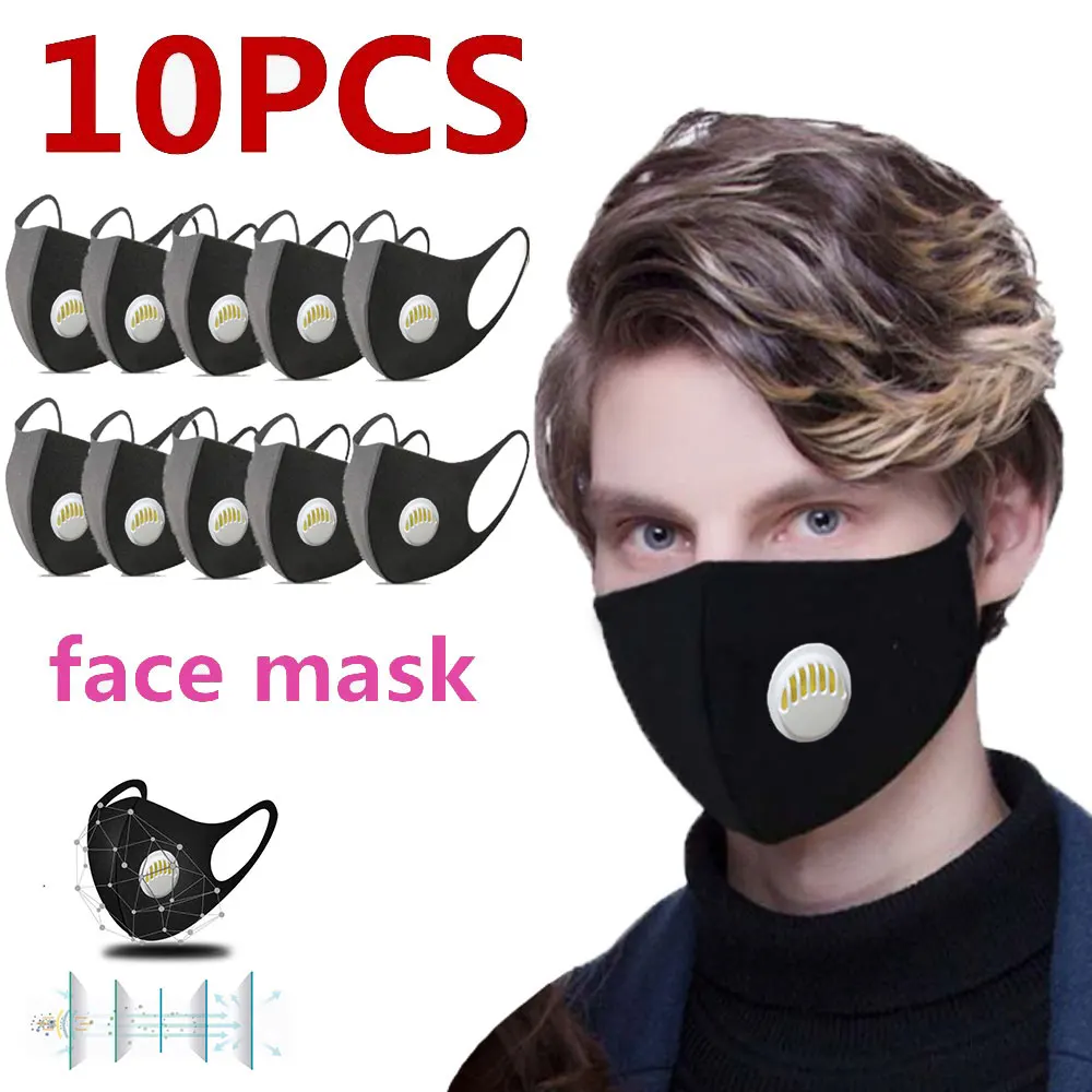

10PC Reusable Cotton Dustproof Mask PM2.5 Windproof Anti-Fog Foggy Haze Pollution Respirato Protection Washable Mouth Mask