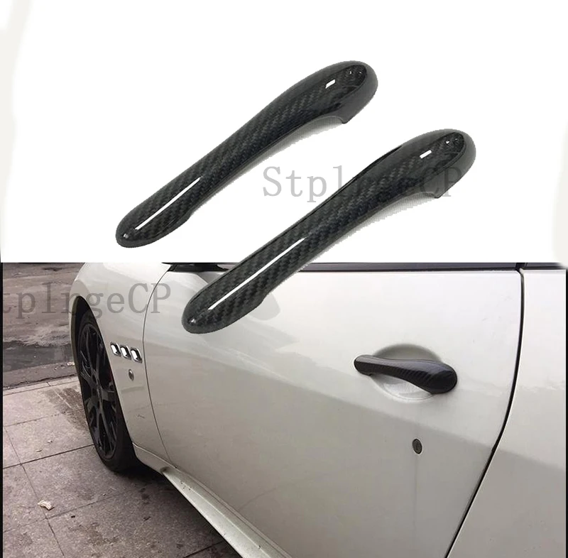 Для Maserati granturismo S MC GT GTS Coupe 2 двери 2008- Настоящее углеродное волокно авто наружная Дверная ручка Крышка